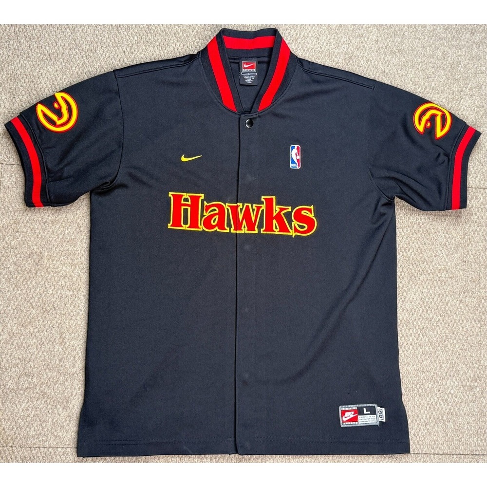 Nike Vtg NBA Atlanta Hawks Rewind‎ 88 Shooting Warmup Shirt Size Large